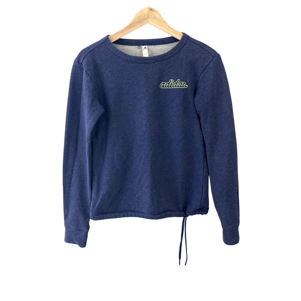 Adidas Lightweight Cinch Waist Pullover Sweatshirt Blue XS